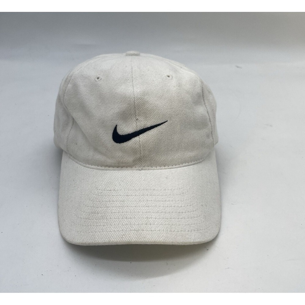 Nike Hat Mens One Size Gym Sport Golf Club Tennis Cap White Minor Stain